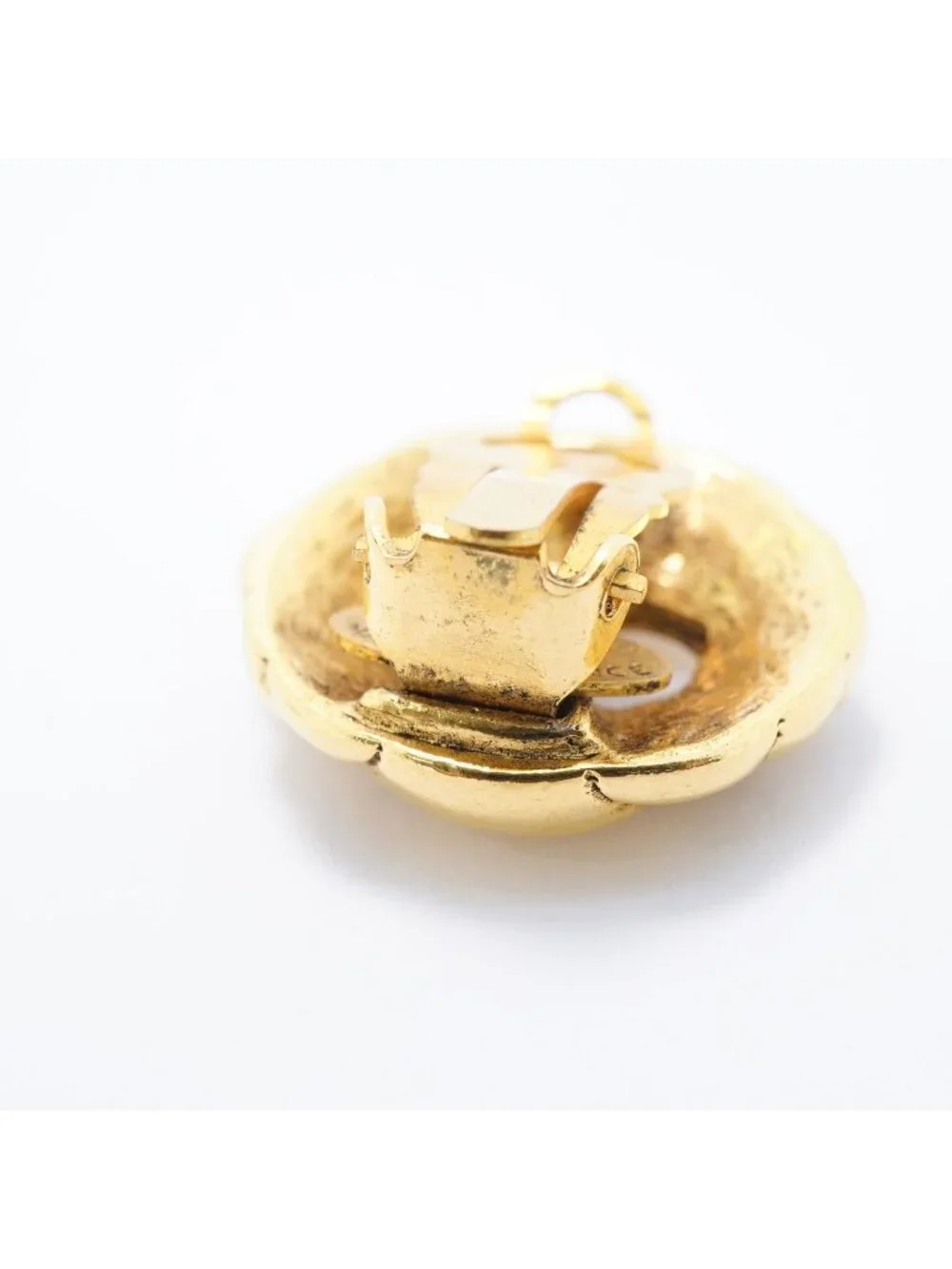 Chanel Earrings Vintage CC Logo Round